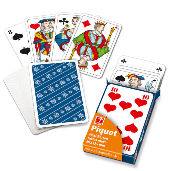 Piquetkarten im Maxiformat in Faltschachtel