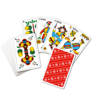 Jasskarten mit deutschen Motiven und Edelweiss Rückseite