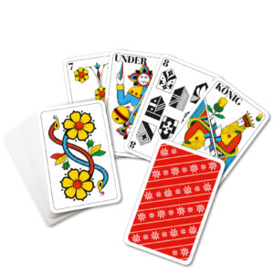 Jasskarten mit deutschen Motiven und extra grossen Zahlen