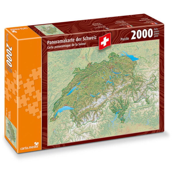 Puzzle mit 2000 Teilen Panoramakarte der Schweiz