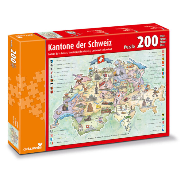 Puzzle mit 200 Teilen Kantone der Schweiz