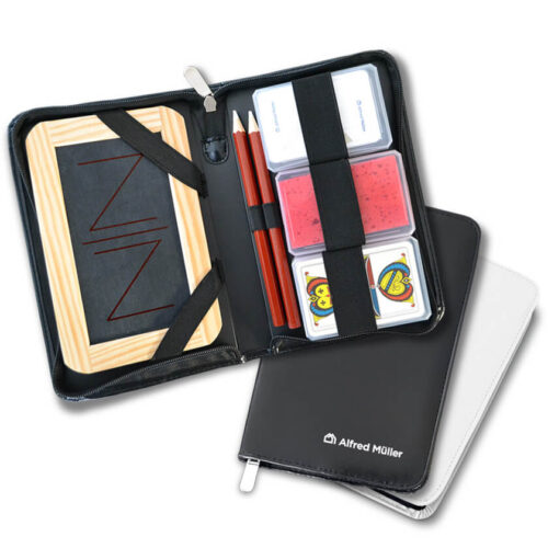 Jassetui mit 2 Sets - bedrucken mit Werbung