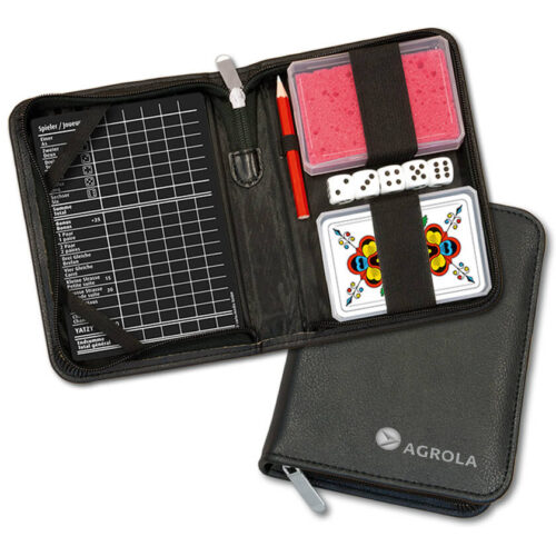 Yatzy Jassetui mit Logo