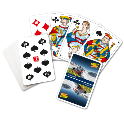 Jasskarten Hersteller - Beispiel französische Karten Jungfraubahn