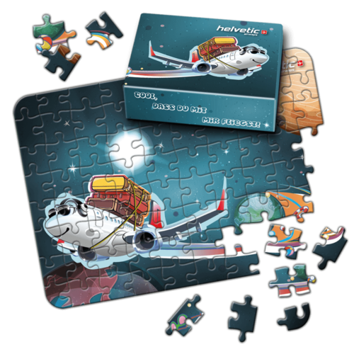 Werbepuzzle mit 24 oder 54 Teilen in bedruckter Faltschachtel