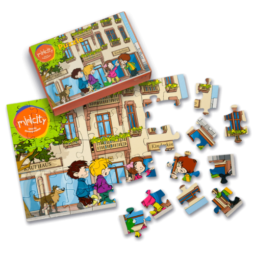 Personalisiertes Puzzle mit 40 oder 80 Teilen in einer bedruckten Faltschachtel