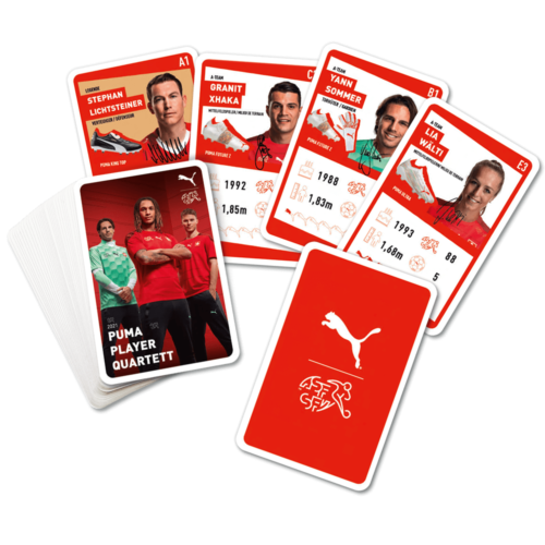Quartettspiel individuell bedruckt - verschiedene Formate - Beispiel PUMA