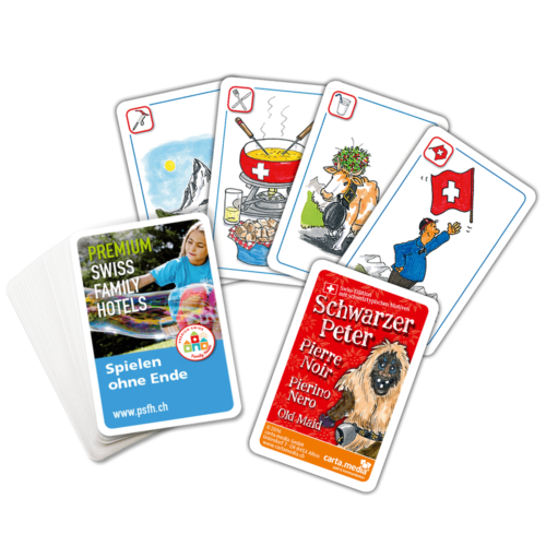 Schwarzer Peter Spiel mit Werberückseiten