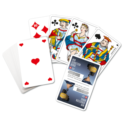 Jasskarten mit französischen Motiven für Werbekunden