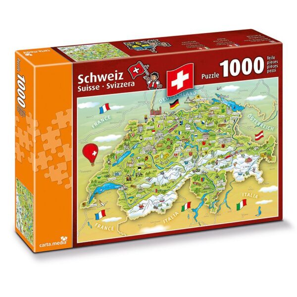 Puzzle mit 1000 Teilen Illustrierte Schweizer Karte