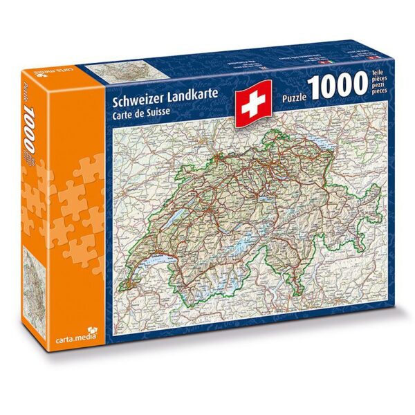 Puzzle mit 1000 Teilen Schweizer Landkarte