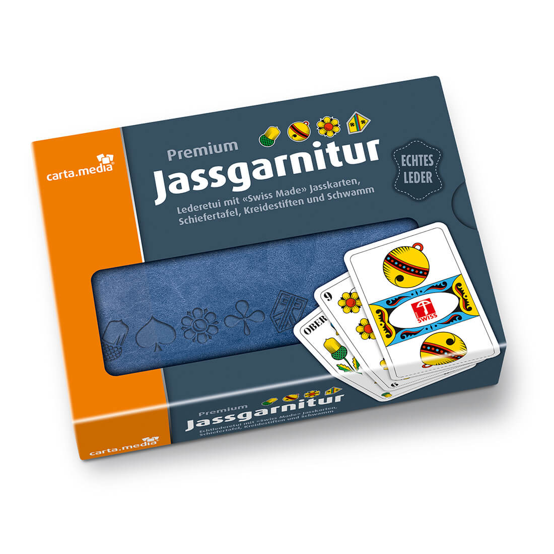 Jassganitur Blau aus Leder in Box