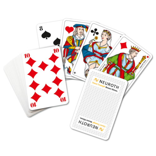 Jasskarten französische Motive mit extra grossen Zahlen