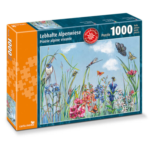 Puzzle mit 1000 Teilen Lebhafte Alpenwiese
