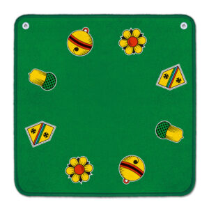 Jassteppich grün mit deutschen Symbolen
