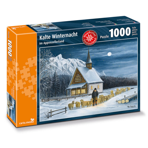 1000 Teile Puzzle Kalte Winternacht im Appenzellerland