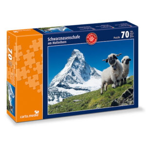 Schwarznasenschaffe am Matterhorn - Puzzle mit 70 Teilen