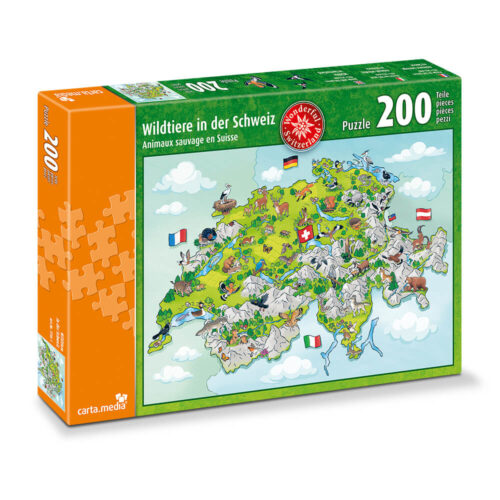 200 Teile Puzzle Wildtiere in der Schweiz