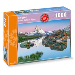 1'000 Teile Puzzle Bergsee in den Walliseralpen.