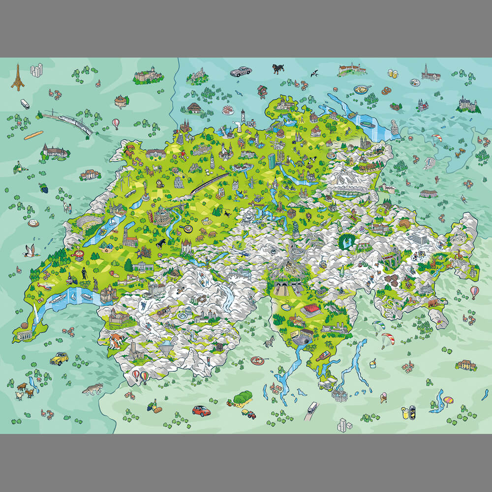 Erlebnisland Schweiz Puzzle Komplettbild